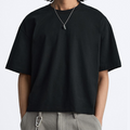 Graphic Print 'Urban Lines' Heavyweight Tee - Charcoal Grey