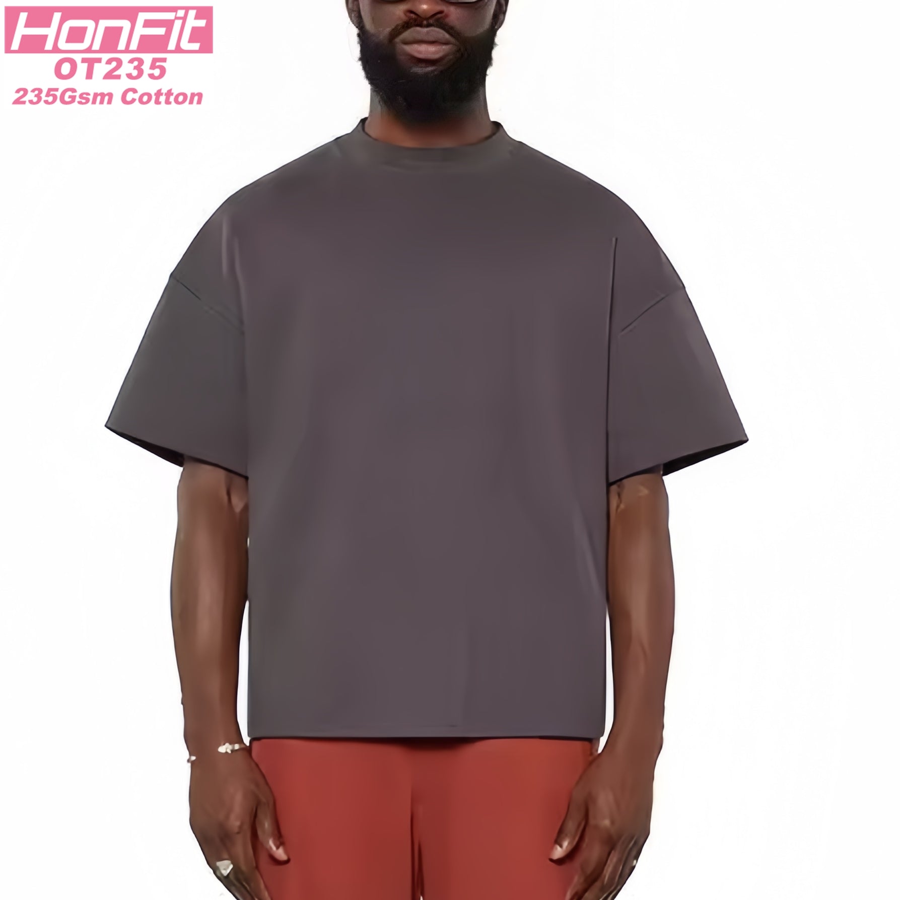 Graphic Print 'Urban Lines' Heavyweight Tee - Sand Khaki